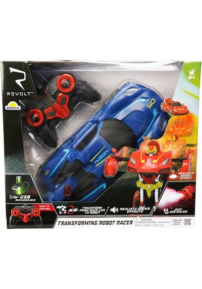 Transforming Robot Racer Uzaktan Kumandalı Sesli Ve Işıklı Robotlar - Mavi Robot