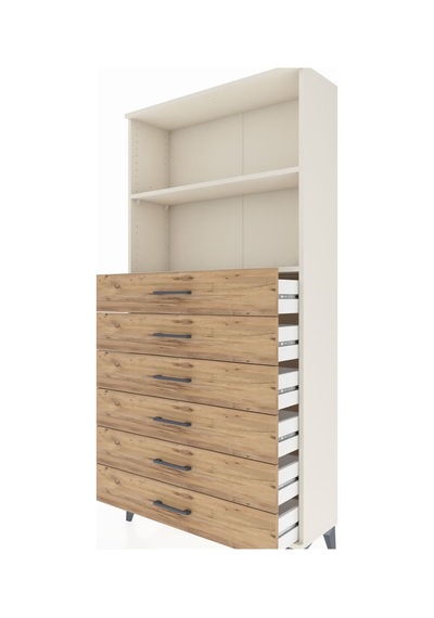 Arges Dolap 2 Raflı 6 Çekmeceli 88x30x182 Aytaşı-çam Aytaşı