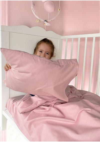 Joyous Mom Kids Akfil Bebek Nevresim Takımı Lastikli Çarşaf Dahil Takım Pembe
