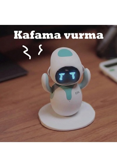 Eilik - Akıllı Masaüstü Arkadaşı Robot İnteraktif, Duygusal Zeka Ve Dokunmatik Tepkili Eğitici Oyuncak Mavi