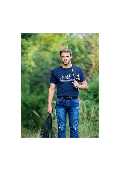 North Whiskers Balık Tutkunları İçin Esprili Baskılı %100 Pamuklu Unisex Tişört Lacivert - 874915525 Lacivert - 874915525 Lacivert
