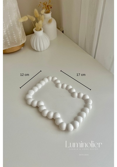 Bernami Mumluk Şamdanpinterest Dekoratif İnci Detaylı Tepsi Diğer