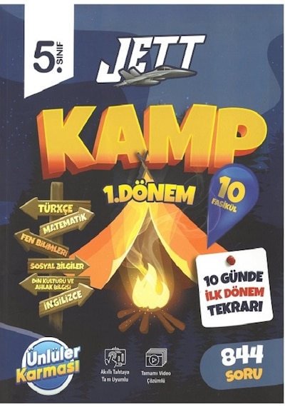 5.sınıf Yeni 1.dönem Jett Kamp Denemeleri 10 Günde İlk Dönem Tekrarı + Math Max Kitabı Hediyeli