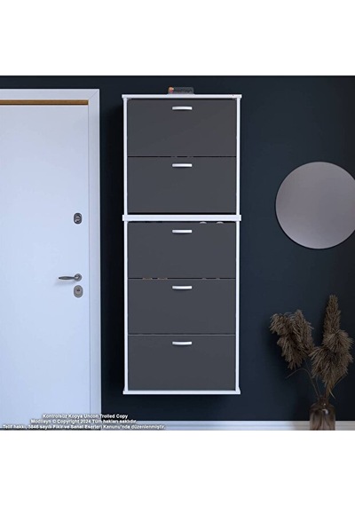 Eliusta Sho Beş Düşer Kapaklı Ayakkabılık Antrasit Renk 72 Cm Asma 72x193x26 Cm Ayakkabılık Antrasit Eliusta Sho Beş Düşer Kapaklı Ayakkabılık Antrasit Renk 72 Cm Asma 72x193x26 Cm Ayakkabılık Antrasit