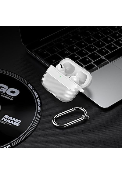 Airpods Pro 3. Nesil Uyumlu Karbon Fiber Hybrid Polymer Technology Premium Kulaklık Kılıfı Şeffaf