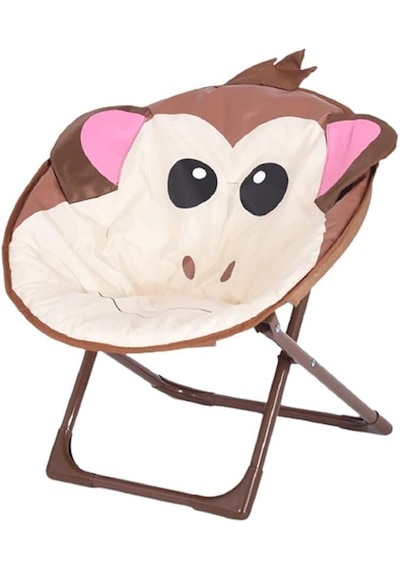Katlanır Çocuk Kamp Sandalyesi Monkey Plaj Sandalyesi Kahverengi