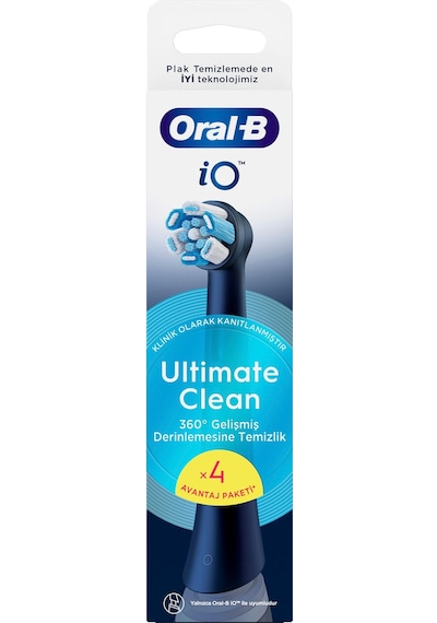 Oral-B İo Ultimate Clean Diş Fırçası Yedek Başlığı Siyah 4'lü