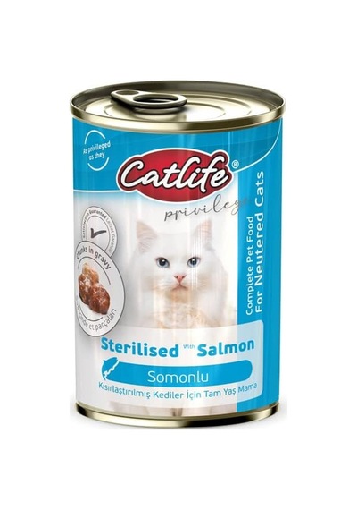 Clf18 Yaş Kedi Maması, Somonlu, Konserve, Yetişkin, Kısırlaştırılmış, 400 G