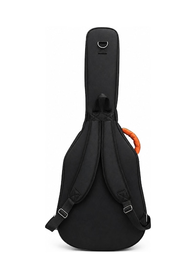 Profesyonel Gigbag Kalın Akustik Gitar Kılıfı-çantası - Siyah - Turuncu1900 Denye Lüx Kumaş - %100 Su Geçirmez