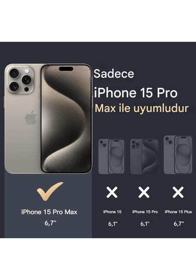 Apple Uyumlu iPhone 15 Pro Max Şeffaf Magsafe Kılıf Safe Şeffaf