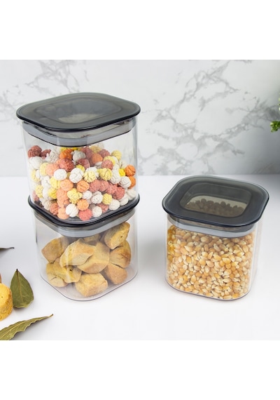 12 Adet 0.5 Lt İstiflenebilir Kristal Vakumlu Erzak Kabı 0.5 Lt Vakumlu Saklama Kabı Çok Renkli
