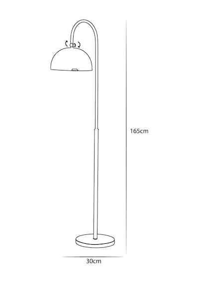 Lambader Eskitme Metal Gövde Modern Tasarım Ayarlanabilir Başlık Yerden Dekoratif Aydınlatma 160 Cm - Bakır