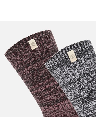Timberland 2 Pack Cozy Crew Boot Sock Black