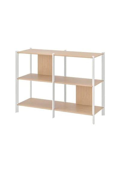 Ikea Jattesta Açık Raf Ünitesi, Beyaz-bambu 120x85 Cm Bambu - Beyaz
