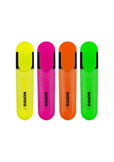Kores Tm36140 İşaret Kalemlerine 4'lü Set Bright Liner, Sarı/yeşil/turuncu/pembe 124-Pembe