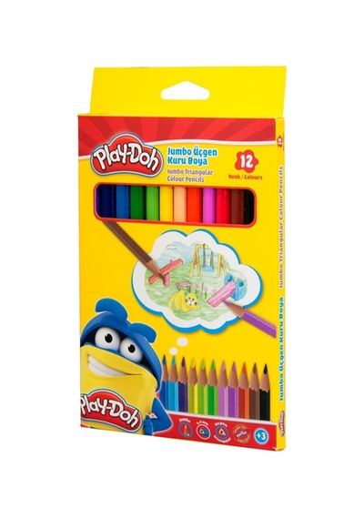 Play-doh Kuru Boya Jumbo Üçgen 12 Renk Play-ku008 Çok Renkli
