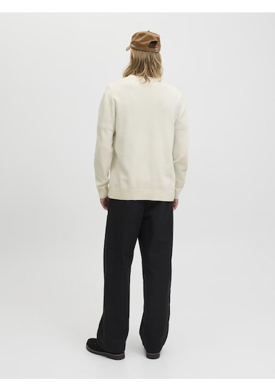 Jack & Jones Jornorrebro Light Knit Erkek Bisiklet Yaka İnce Triko Kazak Beyaz