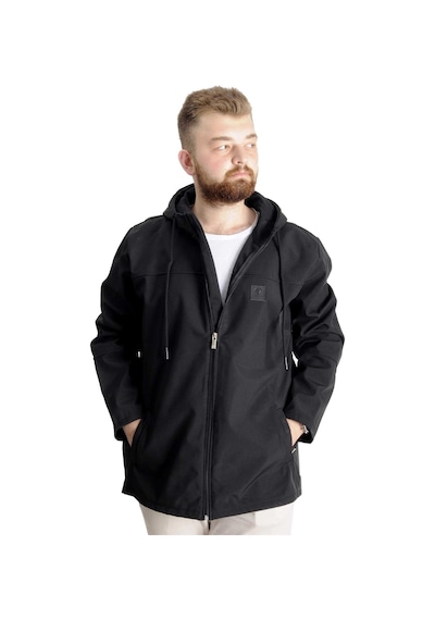 Mode Xl Erkek Softshell Parcalı Kapsonlu Mont 21235 Siyah 001
