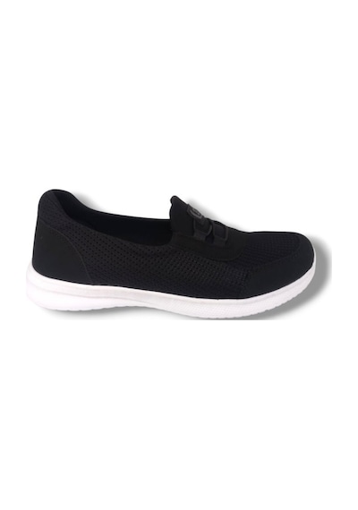 Black Sea 575-25 Anorak Slip On Anatomik Kadın Sneaker Siyah Beyaz Siyah