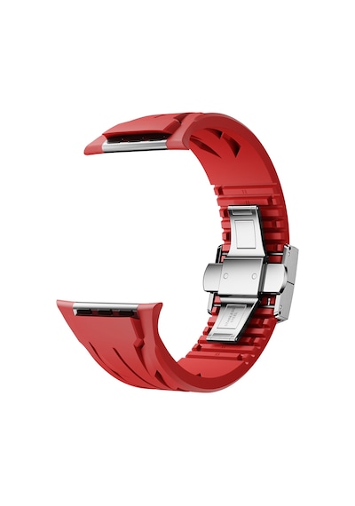 Apple Uyumlu  Watch Ultra 49mm Krd-127 Metal Tokalı Silikon Kordon-siyah