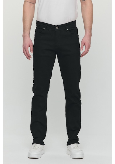 Polo State Regular Fit Likralı Erkek Denim Kot Pantolon Siyah Siyah