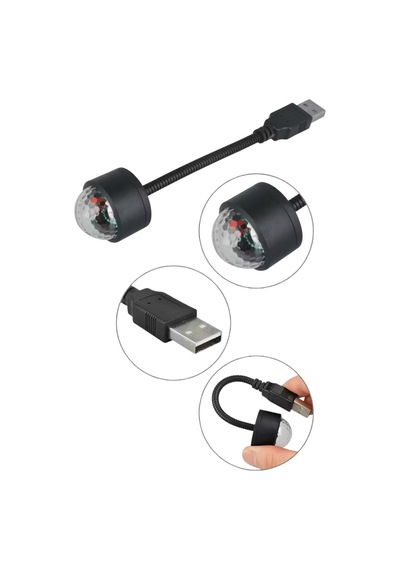 Usb Sese Duyarlı 8 Modlu Rgb Led Atmosfer Işığı Esnek Gövde Çok Renkli