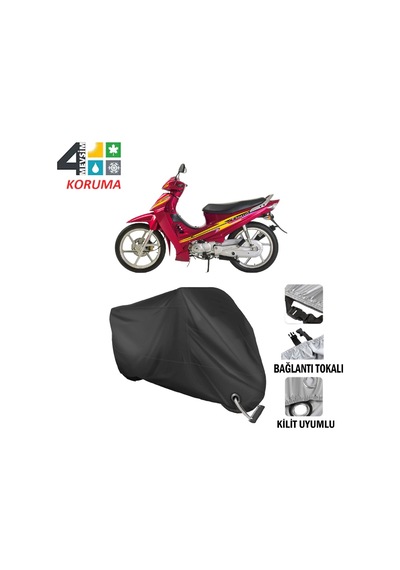 Kanuni Dolphin 100 Motosiklet Brandası ( Kilit Uyumlu - Siyah