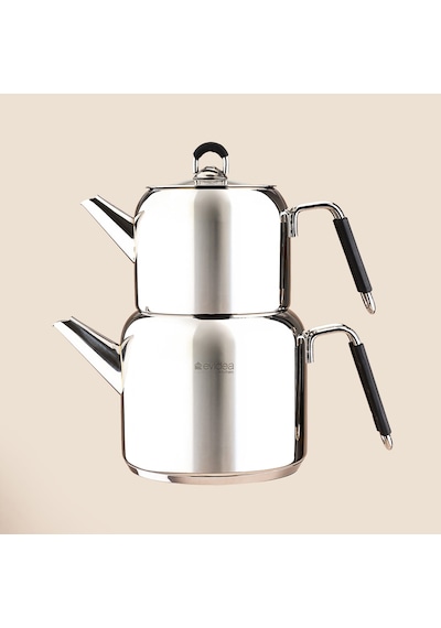 Kitchen Vetra Çaydanlık - Gri - 2,45 Lt + 1,35 Lt Çok Renkli