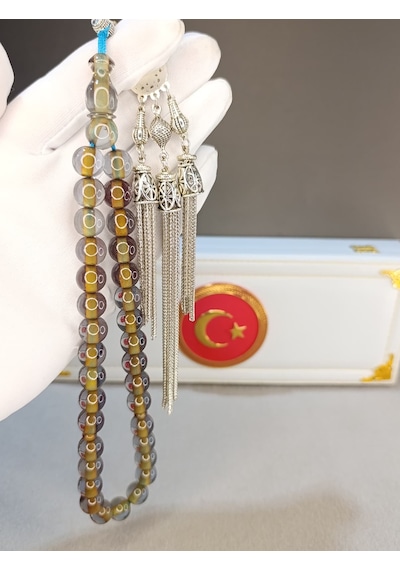 Sıkma Çubuk Kehribar Tesbih Kelle Boy