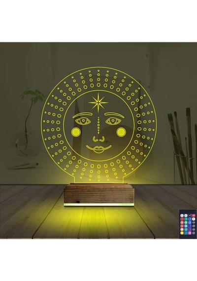 Luvivia Mistik Güneş 3d Lamba - Masa Gece Lambası Şeffaf