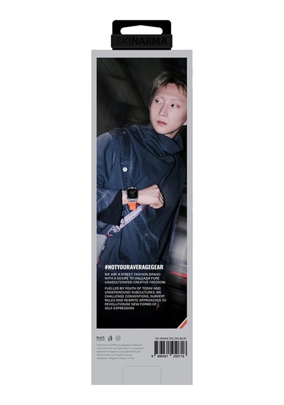 Apple Watch Uyumlu Ultra 49mm  Skinarma Talon Serisi Suya Dayanıklı Silikon Kordon Siyah