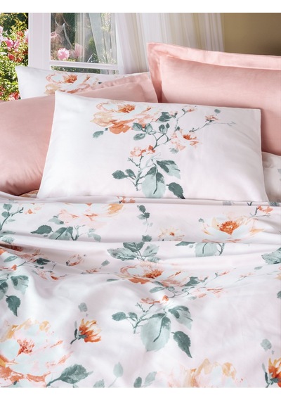 Cotton Box Saten Çift Kişilik Nevresim Takımı Verna Pudra Pudra