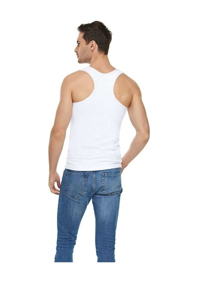 Erkek Beyaz 6 Adet Tutku Pamuklu Spor Atlet 0118 Beyaz