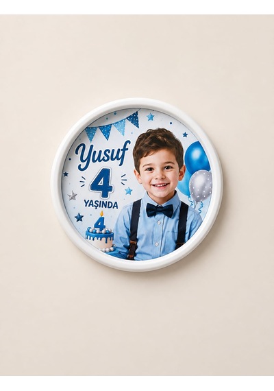 6 Adet Yuvarlak Buzdolabı Magnet Çerçeve Mıknatıslı 7,7 Cm Çap Kişiye Özel Fotoğraf