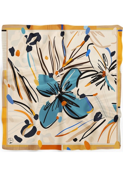 Çiçek Ritmi Desen Bandana/fular Çok Renkli