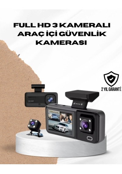 Wi-fi Bağlantılı Full Hd Araç Kamera Seti 3 Kameralı Park Koruma Ve Döngü Kayıt 95551827