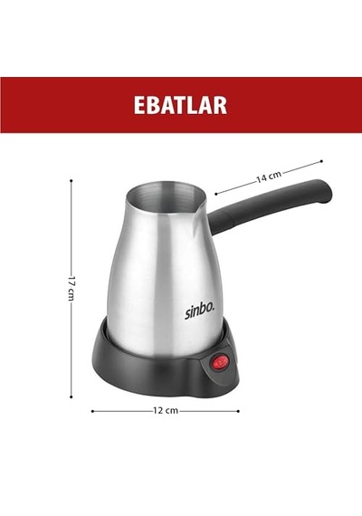 Scm-2967 İnox Elektrikli Cezve 6 Fincan Kapasiteli, Paslanmaz Gövdeli Türk Kahve Makinesi