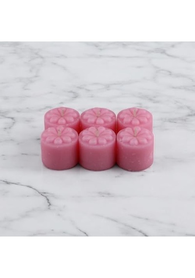 Tealight Mum Manolya Kokulu Pembe Renkli 6 Lı Paket 4 Saatlik Yanma Süresi - Ev Mumu - Iç Dekorasyon - Doğal Özler Çok Renkli