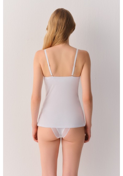Suwen Comfy Pamuklu Kuplu İnce Askılı Atlet Sw4023101 Beyaz