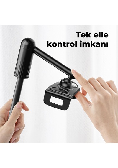 Bix Saiji Ivy 4 Tablet Tutucu Yatak Ve Masa İçin 360 Dönebilir Ayarlanabilir Tablet Standı Siyah