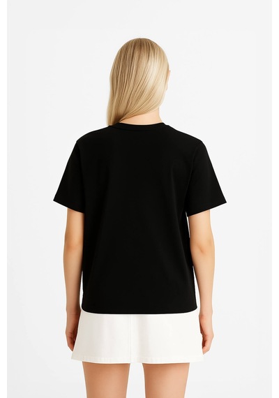 Markapia Woman Kadın %100 Pamuk Basic T-shirt Siyah
