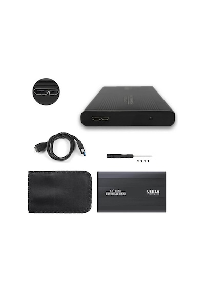Wozlo 2.5 Hdd Kutusu Usb 3.0 Harici Harddisk Ssd Kutu - Alüminyum Gövde - Micro Usb 3.0 Giriş