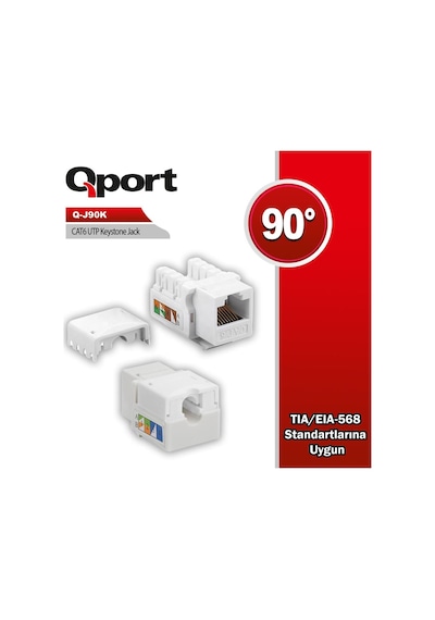 QPORT Q-J90K  CAT6 90 DERE KEYSTONE JACK