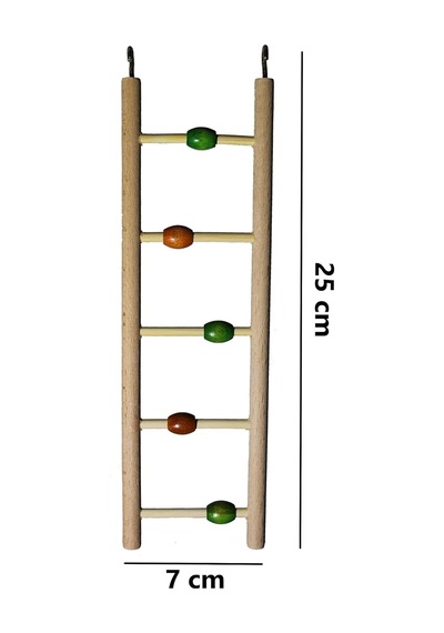 Boncuklu Ahşap Kuş Merdiveni 7x25 Cm