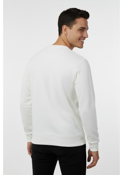 Baglan Erkek Mevsimlik Sıfır Yaka Sweatshirt Bgl-st04864 Ekru