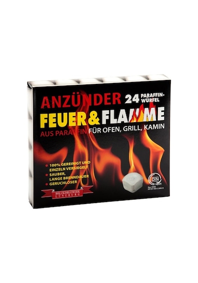Feuer & Flamme Mangal Kömürü Tutuşturucu Tutuşturma Küpleri 24 Ad