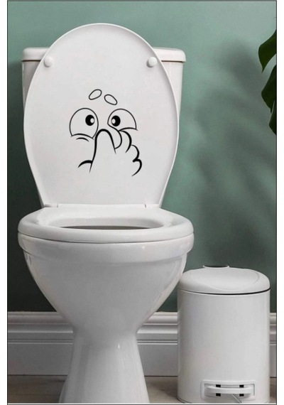 Dekoratif Sevimli Koku Klozet Kapağı Banyo Wc Sticker 24x21 Cm