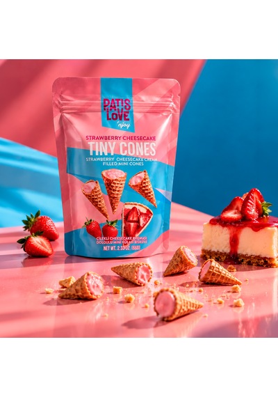 Çilekli Cheesecake Kreması Dolgulu Mini Külahlar 66 G