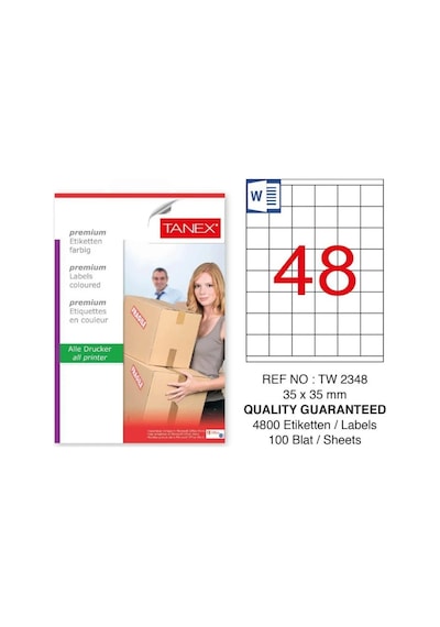 Tanex Tw-2348 Sevkiyat ve Lojistik Etiket 35x35 mm