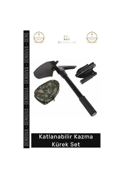 Kazmakürek Portatif Katlanabilir Kamp Doğa Tutkunları Çok Fonksiyonlu Tester Kazma Kürek Set
